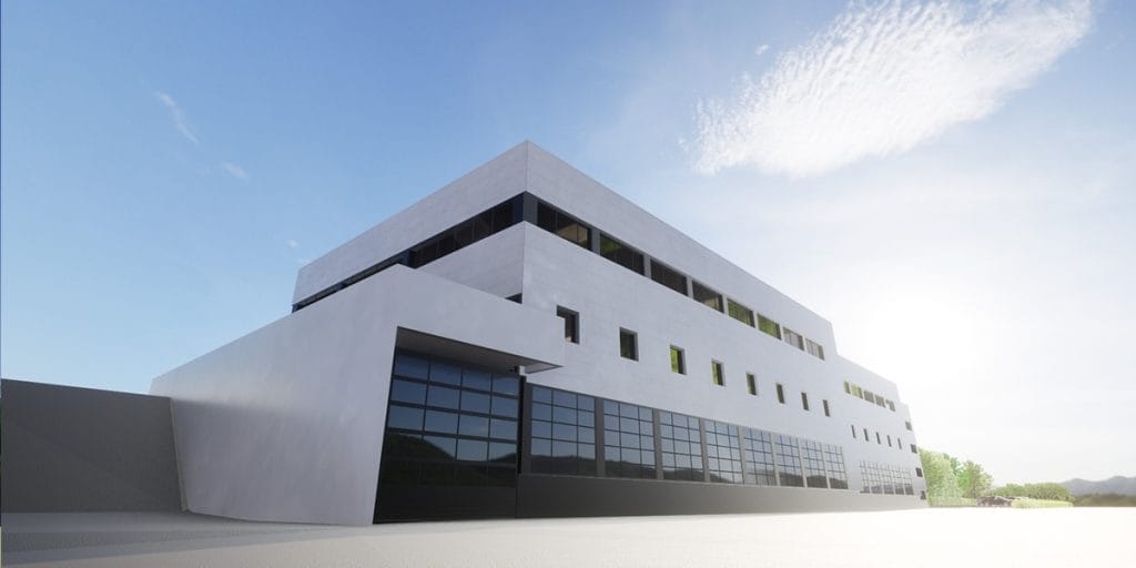 Konseptbilde fixade solar. solcellepanelene blir en integrert del av fasaden